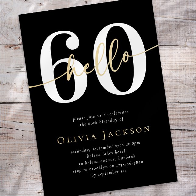 Convites Olá 60 Sexta-Festa de aniversário (Criador carregado)