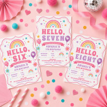 Olá Aniversário de 6 anos da Menina Arco-Íris