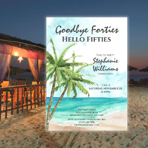 Convites Olá, Anos 50 Summer Beach, 50ª Festa de aniversári