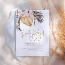 Olá, Baby | Boho Pampas Grass e Tropical Palm