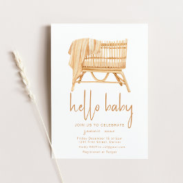 Convites Olá, Baby Boho Tema Crib Chá de fraldas Convidar
