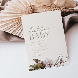 Convites OLÁ BABY | Chá de fraldas de sábado e marfim minim