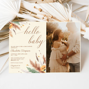 Convites Olá, Baby Wildflower Chá de fraldas Foto