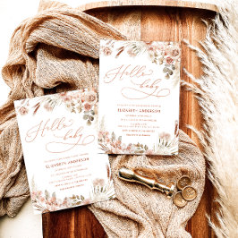 Convites Olá Bebê Boho Queda Sexo Chá de fraldas Neutro