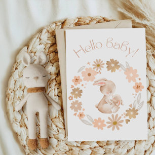 Convites Olá Bebê Coelhinho Chuvada de Bebê - Coelhos e Flo