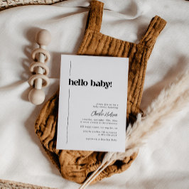 Convites Olá, Chá de fraldas de Retrorização Minimalista do