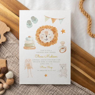 Convites Olá, Chá de fraldas de roupas e brinquedos da Baby