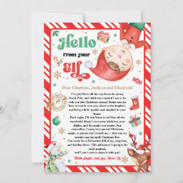 Convites Olá da Carta de Chegada do Elfo Natal Estou de Vol