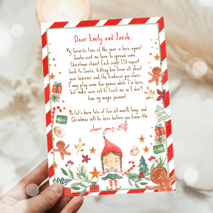 Convites Olá da Elf Arrival Carta de Volta de Natal