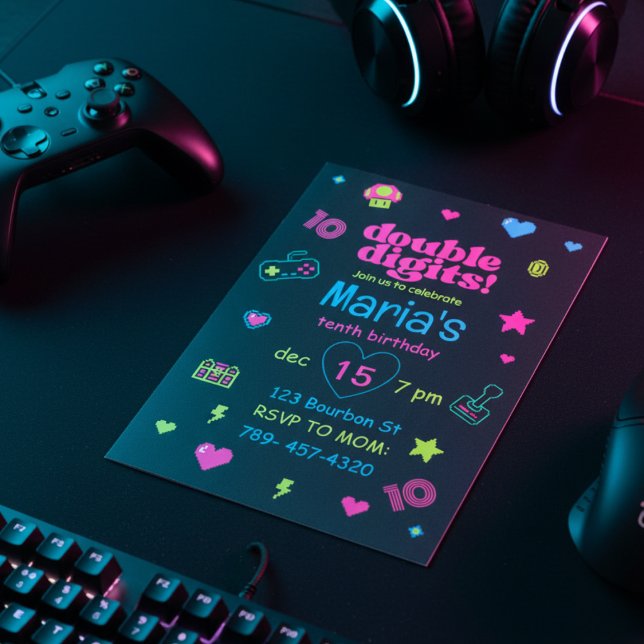 Convites Olá Double Digits Gaming 10º Aniversário (Criador carregado)