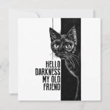 Olá Escuridão Meu Velho Amigo Esboço do Gato Preto