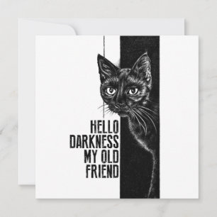 Convites Olá Escuridão Meu Velho Amigo Esboço do Gato Preto