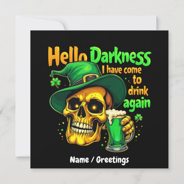 Convites Olá, Escuridão. Vim Beber contigo outra vez. (Frente)