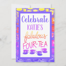 Convites Olá, Fabulosa Festa de aniversário de 40 e 44 chás