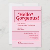 Olá Galentines Day Rosa Vermelho divertido