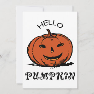 Convites Olá ilustração de jack-o-lantern abóbora, Preto