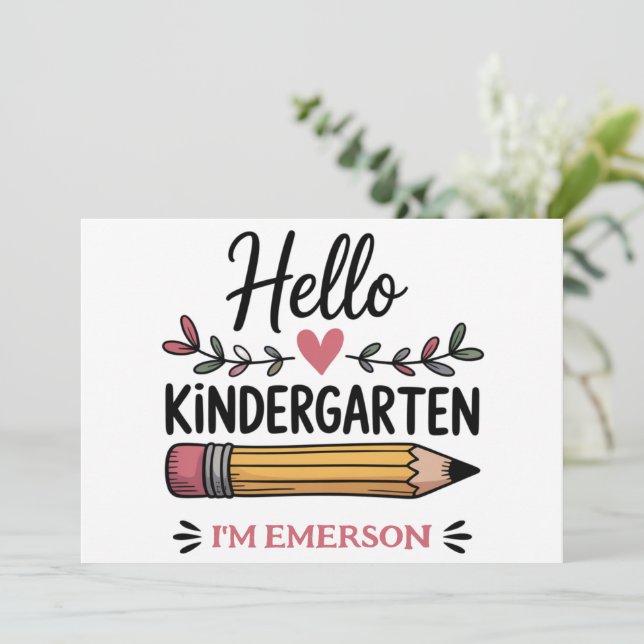 Convites Olá Jardim de Infância Personalizado Volta às Aula (Em pé/Frente)