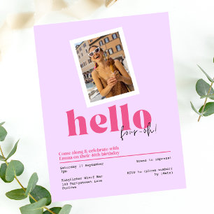 Convites "Olá, quatro-oh!" aniversário de 40 anos roxo Conv