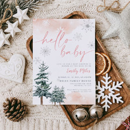 Convites Olá, querida, chá de fraldas de inverno.