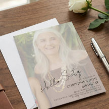 Olá Sexagésimo Aniversário Personalizável Foto 