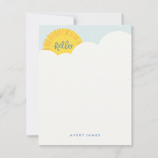 Convites Olá Sunshine Stationery - Azure (Frente)