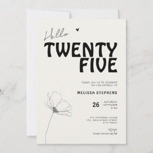 Convites Olá Twenty Five Bold Tipografia 25º Aniversário