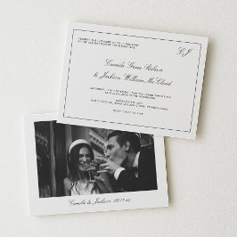 Convites Old Money Black and White Wedding 