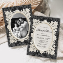 Old Money Black Ivory Doily Lace Bridal Shower