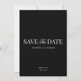 Convites Old Money Black & White | Save The Date Card