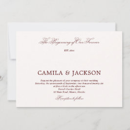 Convites  Old Money Burgundy Wedding 