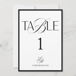Convites Old Money Monogram Wedding Table Number