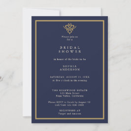 Convites Old Money Navy Blue  Bridal Shower Invitation