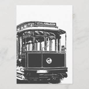 Convites Old Tram Streetcar Philadelphia Vintage