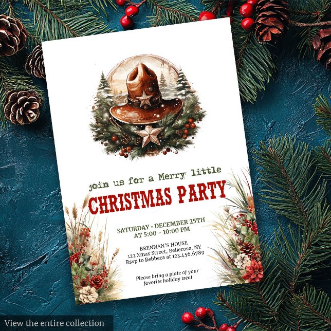 Convites Old West Christmas party printable invitation (Old West Christmas party printable invitation

)