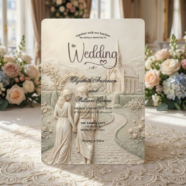Convites Old World Grecian Romance Garden Wedding   (Criador carregado)
