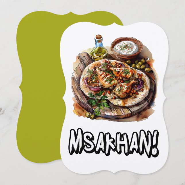 Convites Óleo de Msakhan - م س خ ن ف ل س ط ي ن (Frente/Verso)