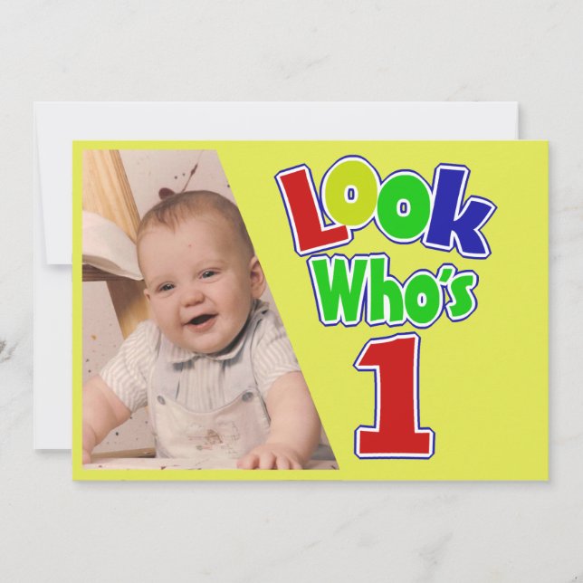 Convites Olha quem é 1/ Aniversário (Frente)