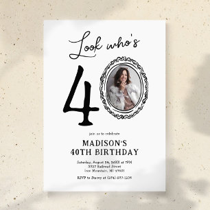 Convites Olha quem é o aniversário de 40 fotos para adultos