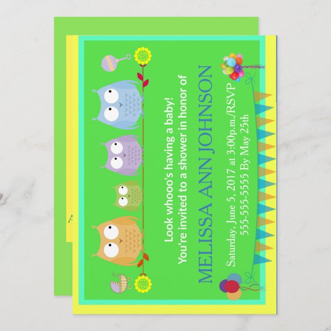 Convites Olha quem está tendo um bebê! (Frente/Verso)