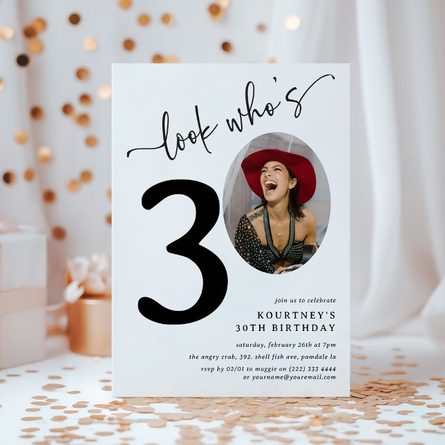 Convites Olha quem tem 30 anos! Aniversário de 30 anos de F (Criador carregado)