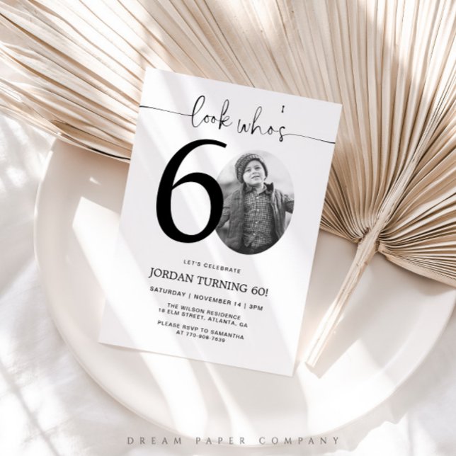 Convites Olha quem tem 60 anos | Foto 60th Birthday Invite (Criador carregado)