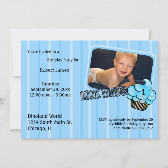 Convites Olha Quem Tem Um Aniversário De Teal! (Frente)