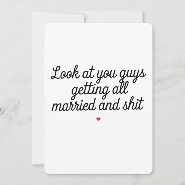 Convites Olha só vocês se casando e ficando engraçados (Frente)