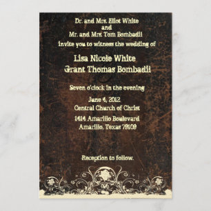 Convites Olhar de couro arrastado, casamento gasto do laço