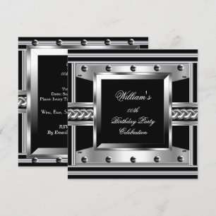 Convites Olhar de Metal Studs Preto Prateado para Homens Fe