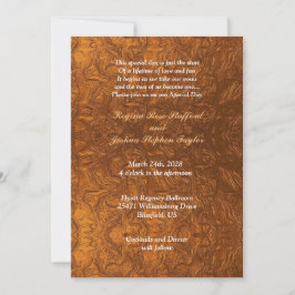 Convites Olhar de Textura de Cobre Bonito Casamento