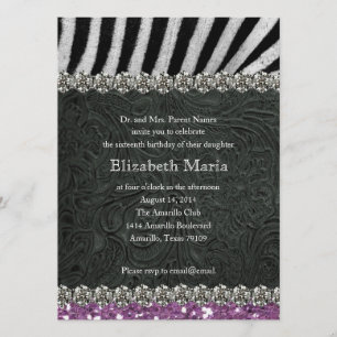 Convites Olhar Zebra Doce 16 Convidam