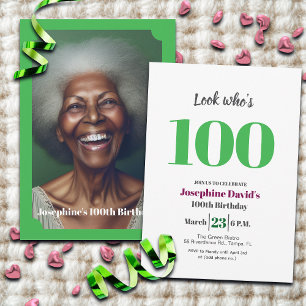Convites Olhe quem está com 100 anos! Foto de festa de aniv