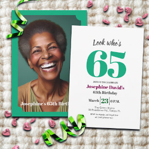 Convites Olhe quem está com 65 anos! Foto de Aniversário