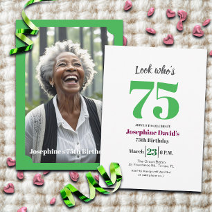 Convites Olhe quem está com 75 anos! Foto de festa de anive